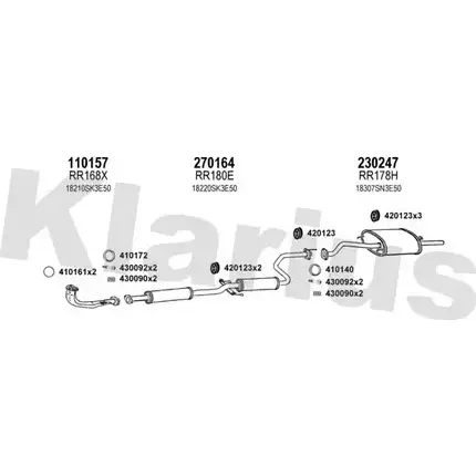 Система выпуска ОГ KLARIUS E98N8Q 420145E 7PV MS7 3074049