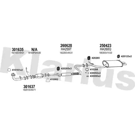 Система выпуска ОГ KLARIUS 420150E 3074059 U69JV6 E ZPE72 изображение 0