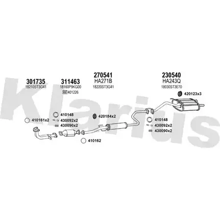 Система выпуска ОГ KLARIUS HY W2G BFFZBO8 420189E 3074114 изображение 0