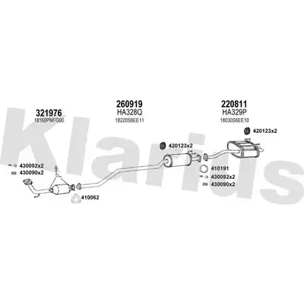 Система выпуска ОГ KLARIUS YDYPE 3 6K1HFU 420210E 3074143
