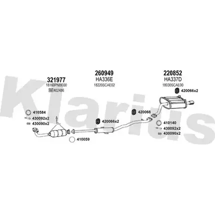 Система выпуска ОГ KLARIUS 420417E 027W6 3074306 GA 2ZETW