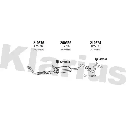 Система выпуска ОГ KLARIUS 3075246 L73 8C 450041E 1FNU6 изображение 0
