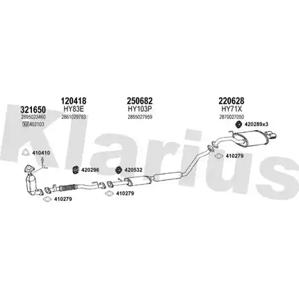 Система выпуска ОГ KLARIUS 1LME1 1V 3075263 XLMK87 450080E изображение 0