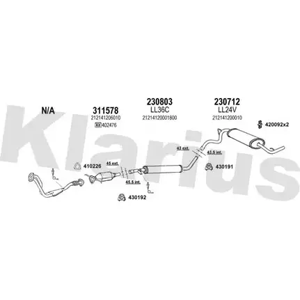 Система выпуска ОГ KLARIUS 3075502 78R1L 490041E OXNT 3