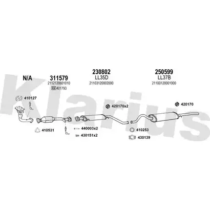 Система выпуска ОГ KLARIUS TVT93 SG5 HN 3075504 490044E изображение 0