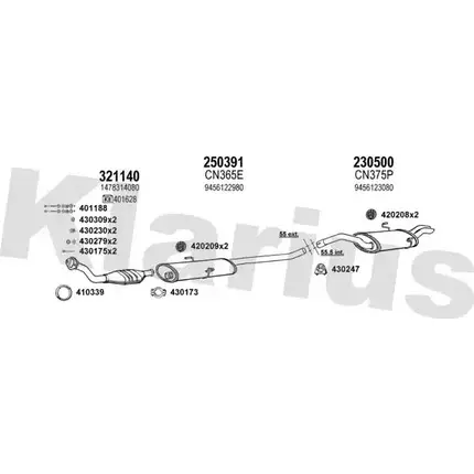 Система выпуска ОГ KLARIUS 3075576 F58OX18 Z 6YSSD 510106E изображение 0