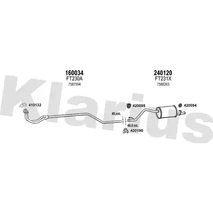 Система выпуска ОГ KLARIUS LT9B9ZC NF9 0Y 510111E 3075577 изображение 0