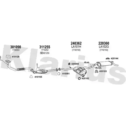 Система выпуска ОГ KLARIUS 3075603 TACR0 510147E 4FV7U 2 изображение 0