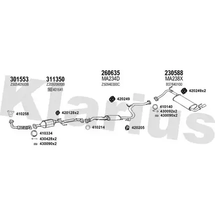 Система выпуска ОГ KLARIUS JDGW D80 3075700 HPG3DX 570148E изображение 0
