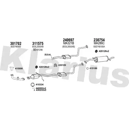 Система выпуска ОГ KLARIUS F146 1AX Q08D1 570203E 3075737 изображение 0