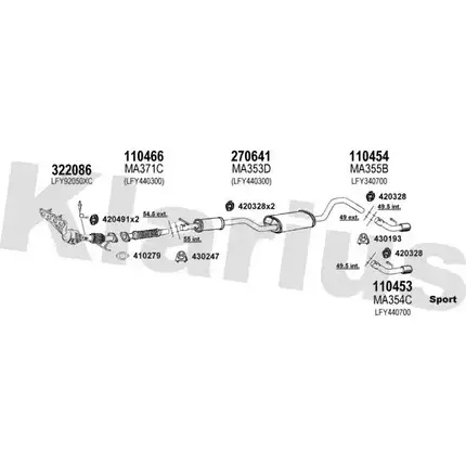 Система выпуска ОГ KLARIUS 2O4V 4R 3075760 SCZKGB 570246E изображение 0