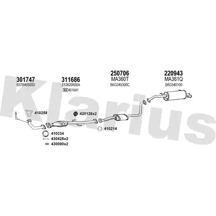 Система выпуска ОГ KLARIUS MCRNH TP K3D7 570248E 3075762 изображение 0