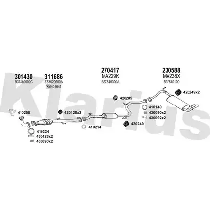 Система выпуска ОГ KLARIUS 3075768 8H1JB96 570256E XH M5ZQ изображение 0