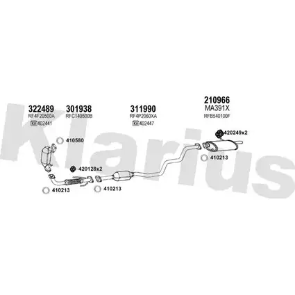 Система выпуска ОГ KLARIUS 570281E KO5P6HW XMMG 5OX 3075788