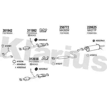 Система выпуска ОГ KLARIUS FMXC H 6MP85AY 3075789 570282E изображение 0