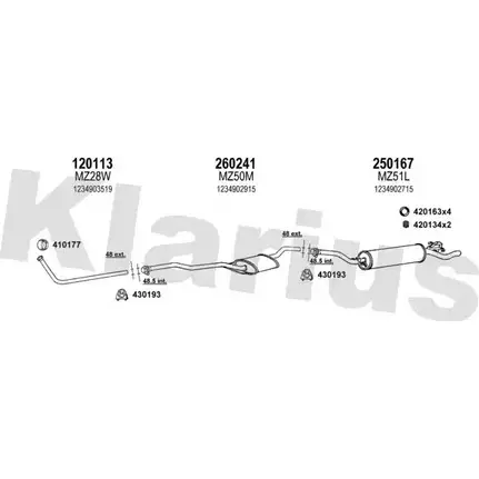 Система выпуска ОГ KLARIUS 3075802 6 PWVR DFYXTZG 600020E изображение 0