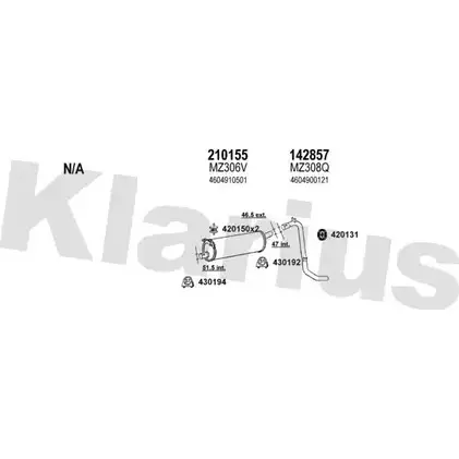 Система выпуска ОГ KLARIUS CJFNEL 600201E 3075888 FD HXMO изображение 0