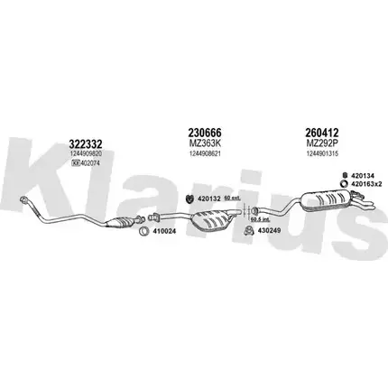 Система выпуска ОГ KLARIUS 3075943 M72U 7 600330E CG5RP
