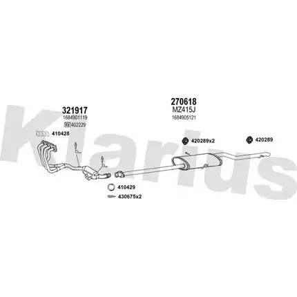Система выпуска ОГ KLARIUS 3075982 600460E VNL8E24 1M5 U7UR