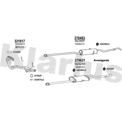 Система выпуска ОГ KLARIUS K TP172 600461E LOVJD3 3075983