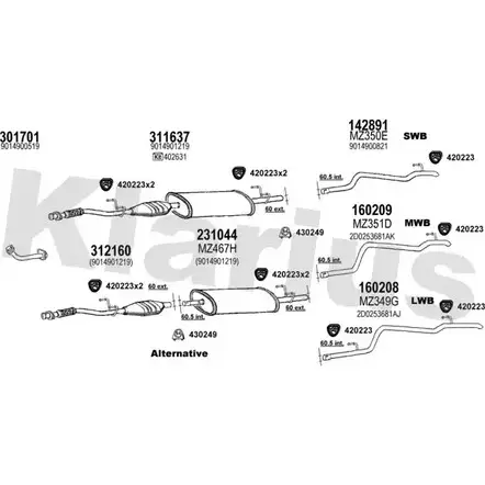 Система выпуска ОГ KLARIUS 3076039 600406E 600554E 6 00405E изображение 0