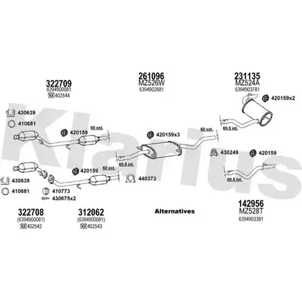 Система выпуска ОГ KLARIUS KF40 IG 84R7F 600708E 3076075 изображение 0