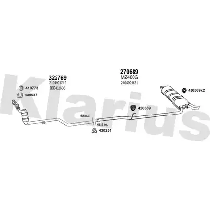Система выпуска ОГ KLARIUS S8HX8 600823E B6N JC6 3076085