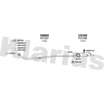 Система выпуска ОГ KLARIUS 7EDG36A 630138E 3076135 AHASK 0 изображение 0
