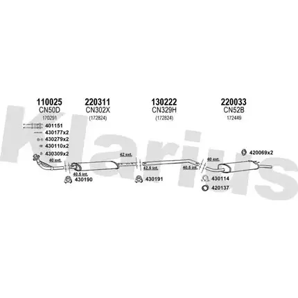 Система выпуска ОГ KLARIUS V8G8Q2 3076140 5 SR2CZ 630160E