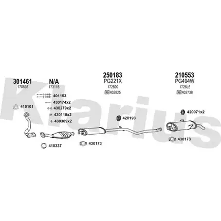 Система выпуска ОГ KLARIUS 3076142 C76OH3 630166E 4OXD4 I8 изображение 0