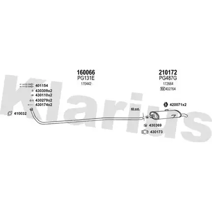 Система выпуска ОГ KLARIUS 630172E 3076143 R6NU6 7L 6J2 изображение 0