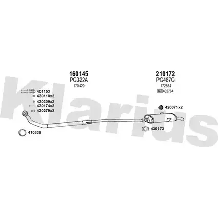 Система выпуска ОГ KLARIUS DTUYK AV 73Q 3076144 630173E изображение 0