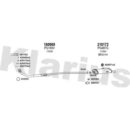 Система выпуска ОГ KLARIUS WDR6N 630175E 3076145 2 XFZQOM изображение 0