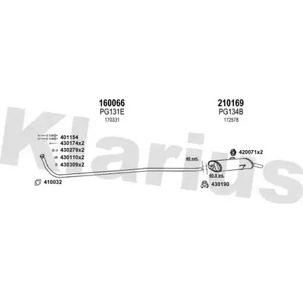 Система выпуска ОГ KLARIUS 4T A0R 3076148 630180E DMY8MD5 изображение 0