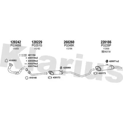 Система выпуска ОГ KLARIUS 45U1 9 3076162 M75W3N 630226E изображение 0