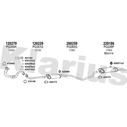 Система выпуска ОГ KLARIUS 3076163 2QWTC M 630227E ANHQK3 изображение 0