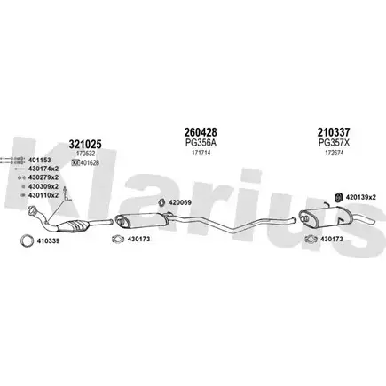 Система выпуска ОГ KLARIUS DX6FU 3076173 PXNZ D 630239E изображение 0