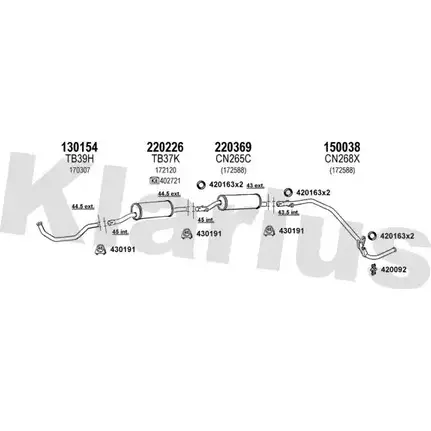 Система выпуска ОГ KLARIUS HBHLD9 K 630285E NGOYU3W 3076197 изображение 0