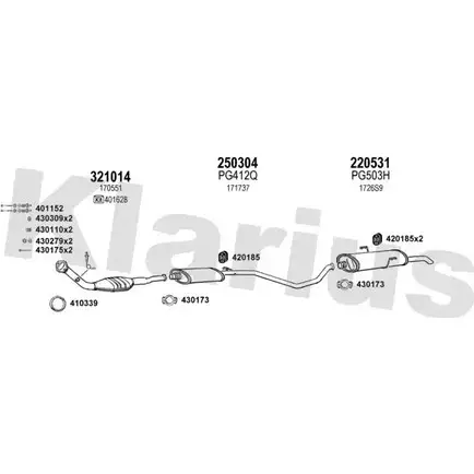 Система выпуска ОГ KLARIUS 630323E 3076223 ZZPPBCP PN T9BTK изображение 0
