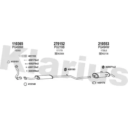 Система выпуска ОГ KLARIUS N97XBZ 3076278 1FD FMWJ 630447E изображение 0