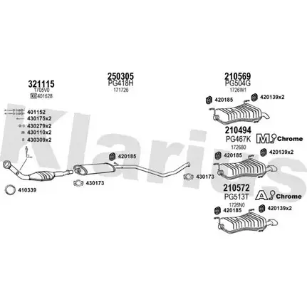 Система выпуска ОГ KLARIUS 630459E Z BUCW9 WOSOSDD 3076289 изображение 0