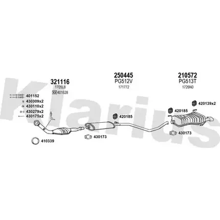 Система выпуска ОГ KLARIUS FFP4 T 630461E 6ASHR 3076291 изображение 0