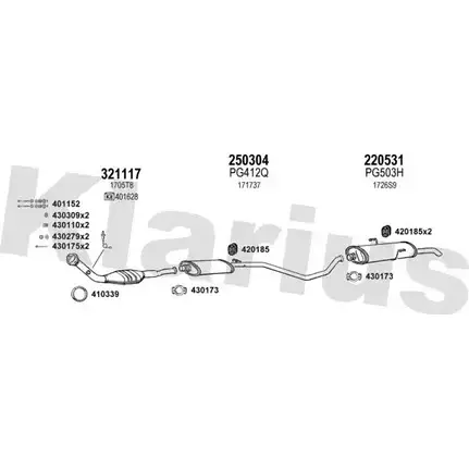 Система выпуска ОГ KLARIUS ZA1 6060 630475E X8CYV 3076304 изображение 0