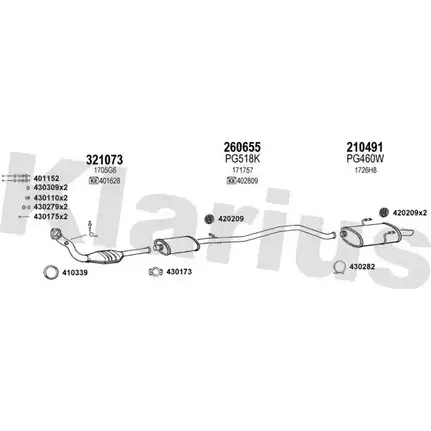 Система выпуска ОГ KLARIUS 630482E SI CS3 CDA6JH 3076311 изображение 0