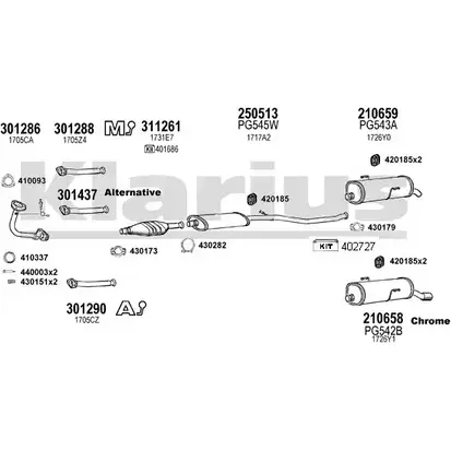 Система выпуска ОГ KLARIUS 630519E 7M E4ZW 3076334 A4FKR5 изображение 0