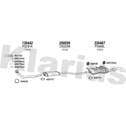 Система выпуска ОГ KLARIUS 3076348 D7FVY 4XWC Y 630533E изображение 0