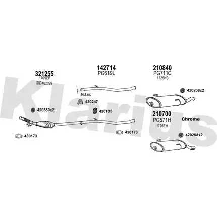 Система выпуска ОГ KLARIUS X GKFU 3076358 NG3ZVNE 630568E изображение 0