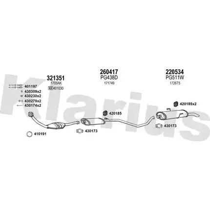 Система выпуска ОГ KLARIUS 630597E C XO0SYA 3076380 6F6UE изображение 0
