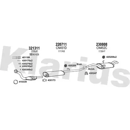 Система выпуска ОГ KLARIUS 1T9FN 630601E 3076384 LTX XZ изображение 0