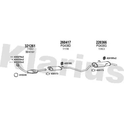 Система выпуска ОГ KLARIUS PZ4K 7NT 3076401 RE97H 630635E изображение 0